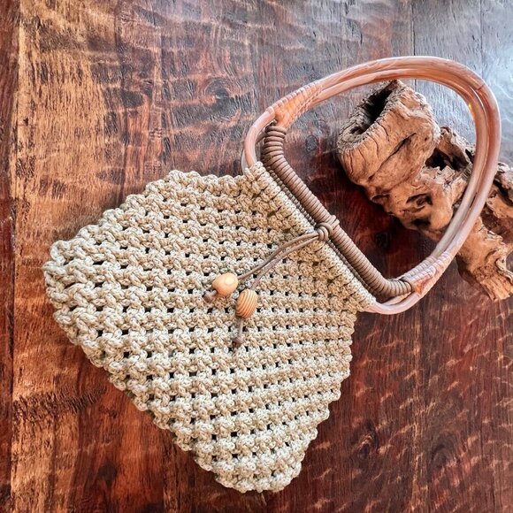 Vintage Crocheted Handmade Boho Shoulder Bag - Picture 1 of 11